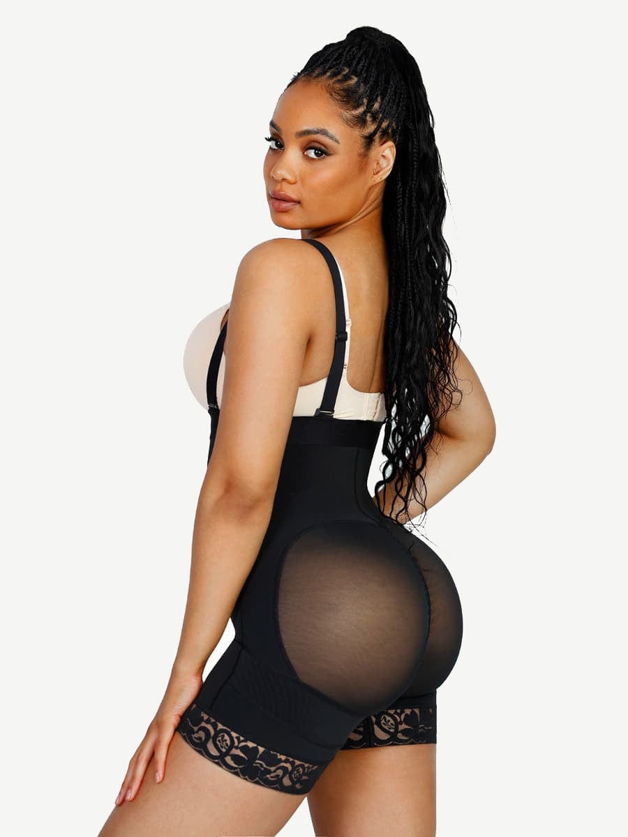 Sexy Lace Firm Compression Latex Buttocks Lifting Shapewear