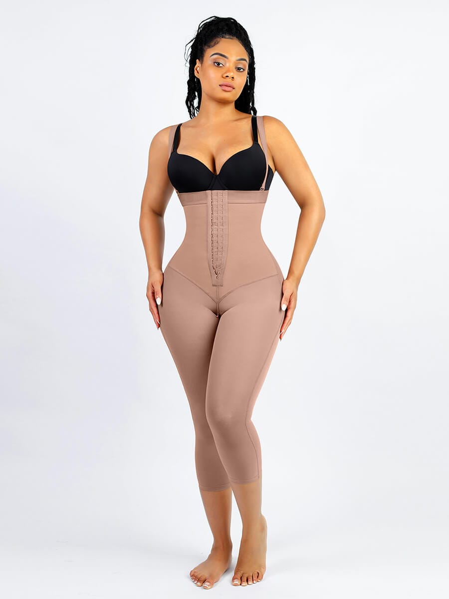 Latex Open Bust Tummy Control Shapewear with Adjustable Straps