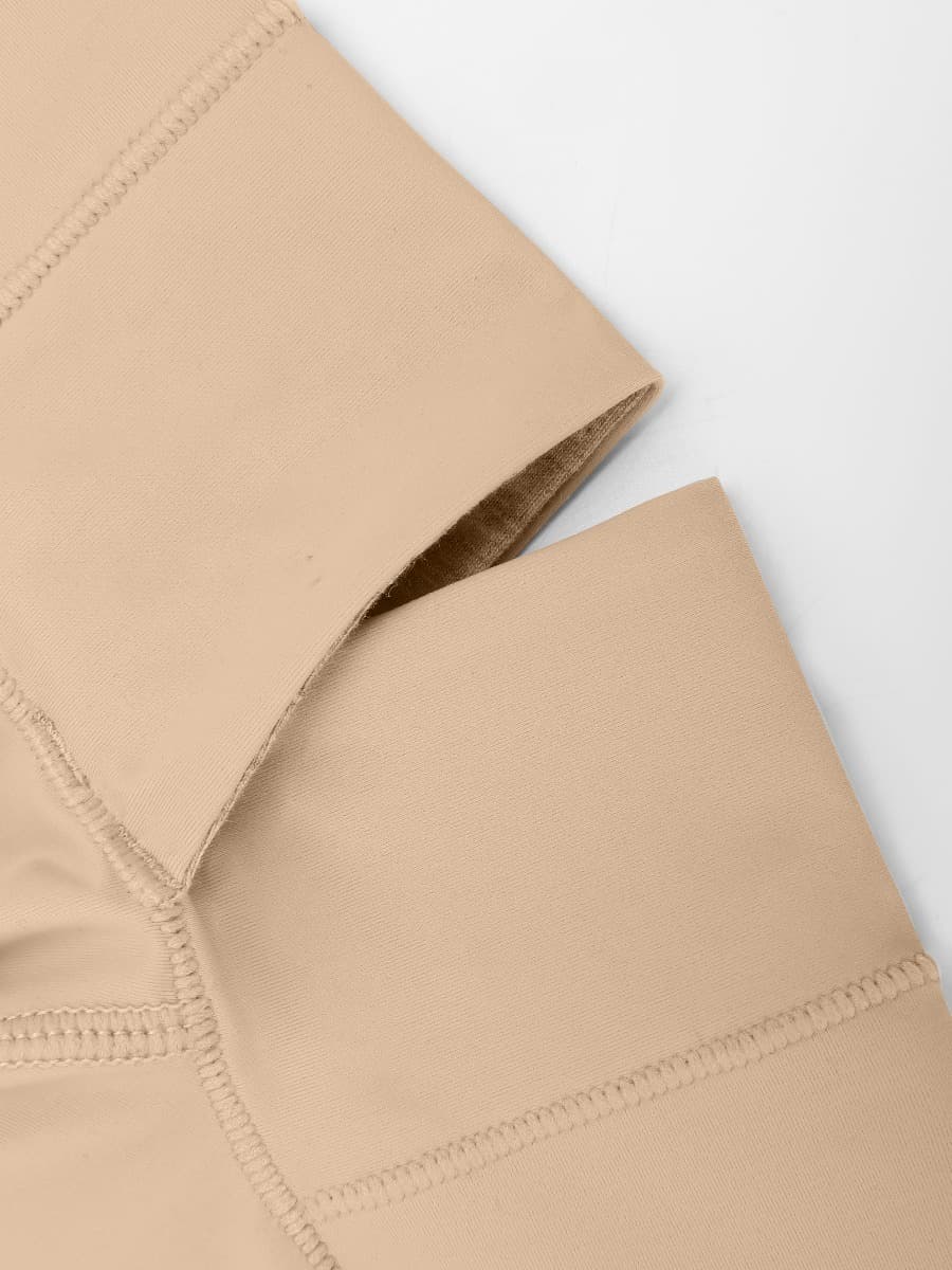 Plunge Low-Back Mid-Thigh Shapewear With Removable Butt And Hips Pads