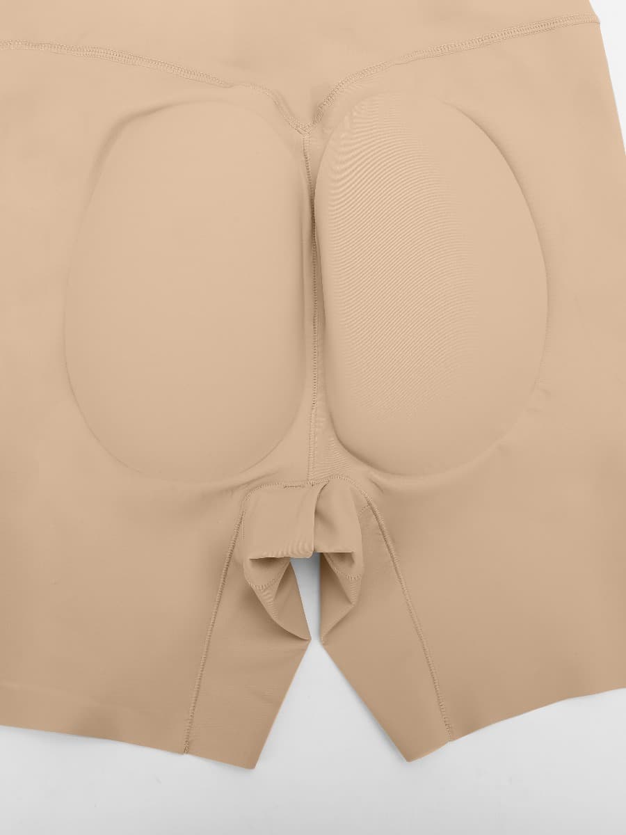Plunge Low-Back Mid-Thigh Shapewear With Removable Butt And Hips Pads