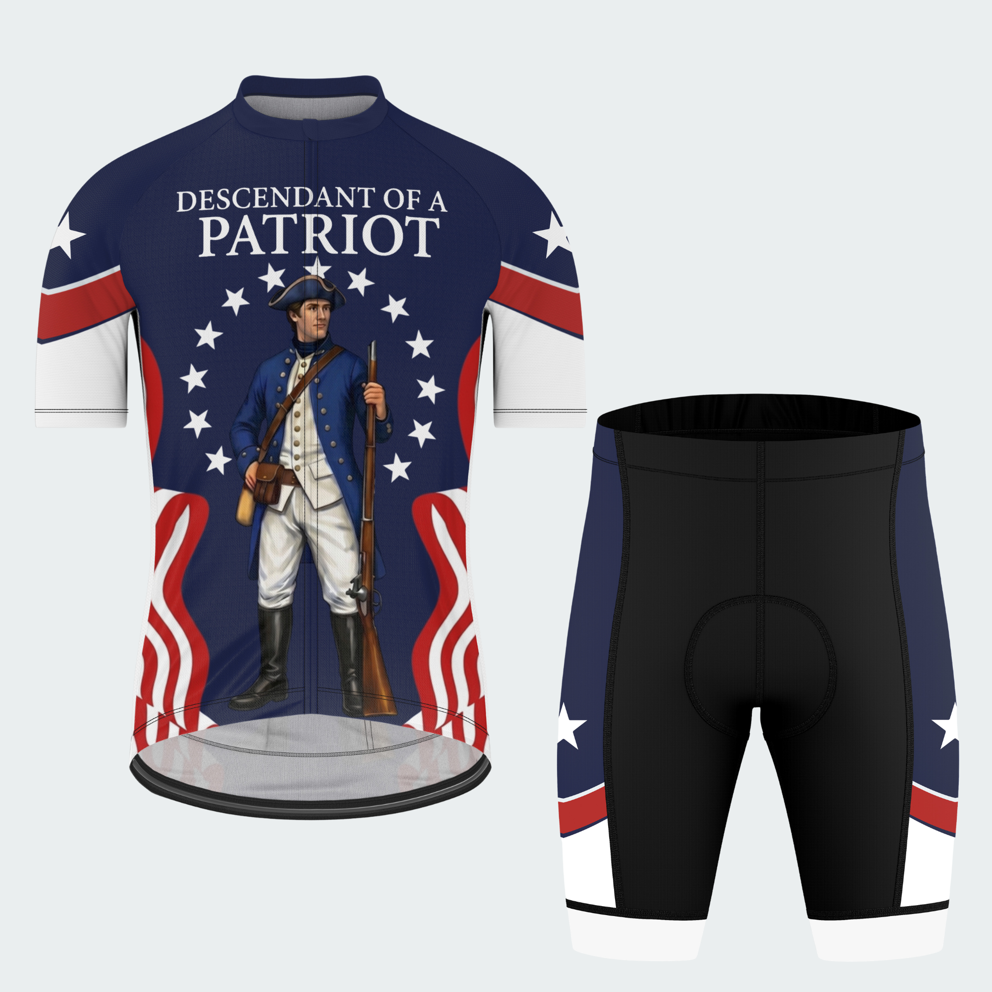 Men’s American Pride Descendant of a Patriot Custom Cycling Jersey