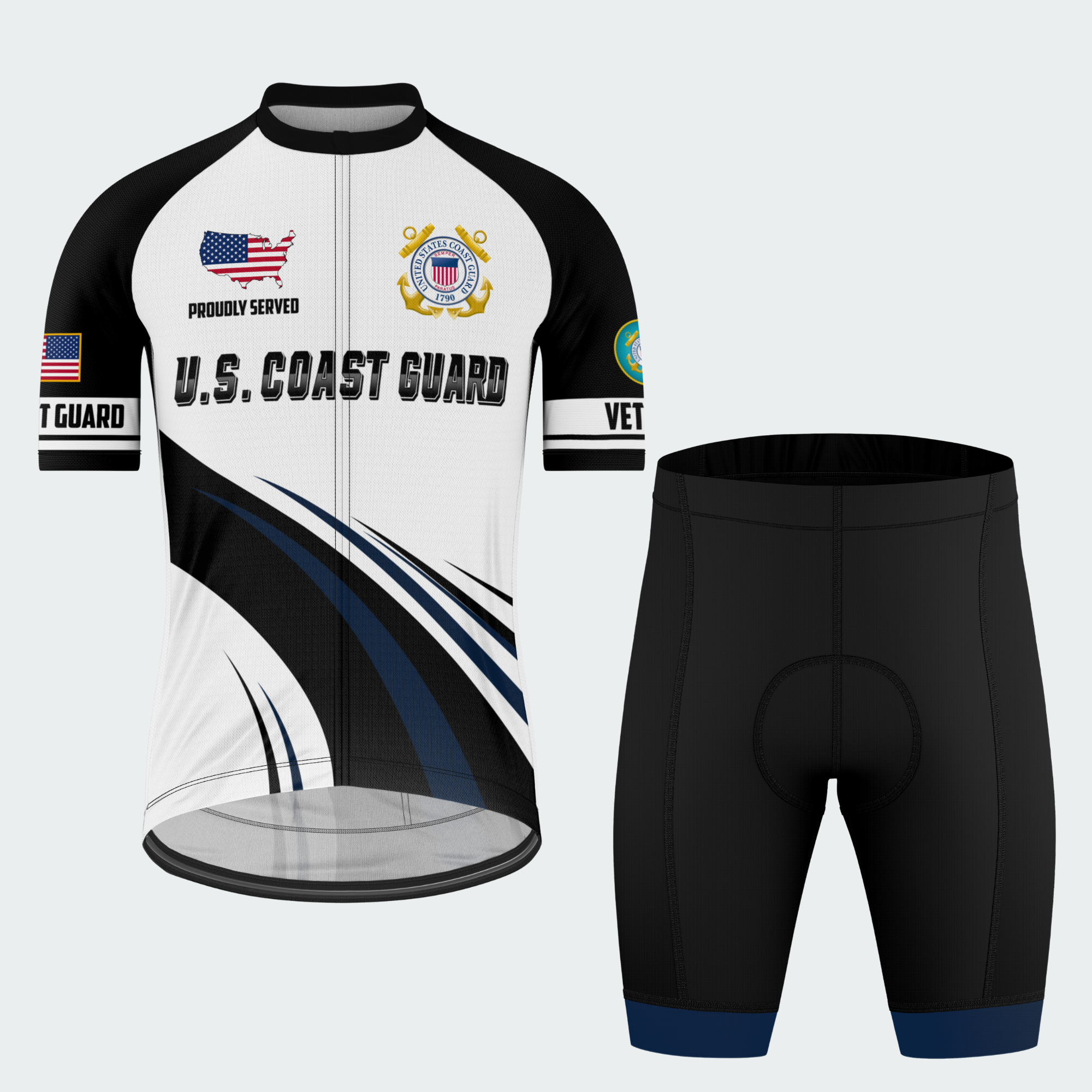 Men’s Personalized U.S. Coast Guard Proudly Served Cycling Jersey & Kit