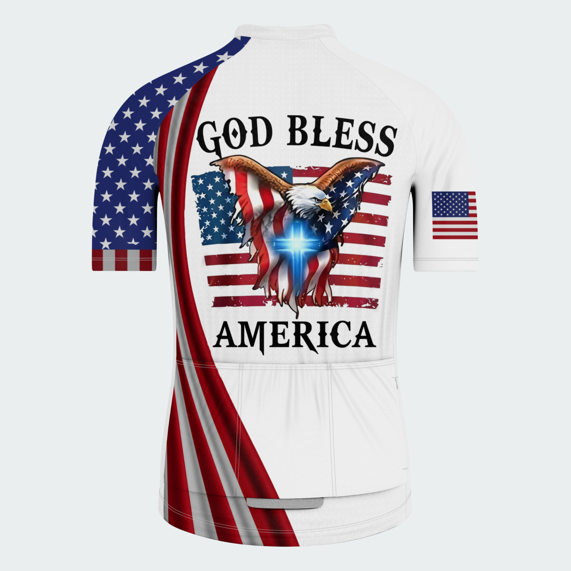 Men’s American Pride God Bless America Faith & Freedom Regular Fit Cycling Kit