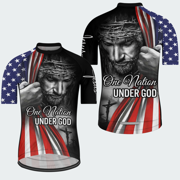 Men’s American Pride One Nation Under God Faith Tribute Regular Fit Cycling Kit