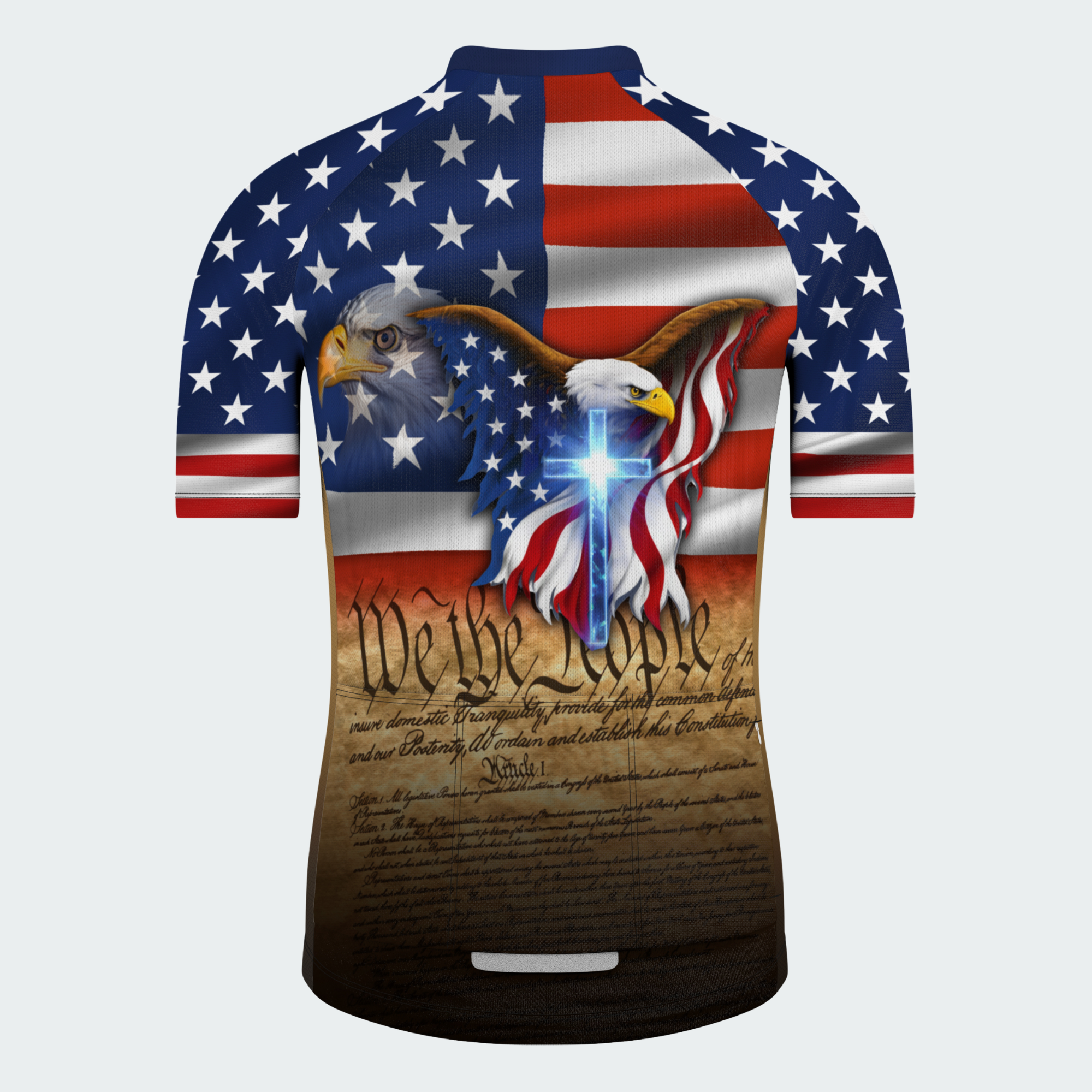 Men’s American Pride God Bless America 250 Years of Freedom Custom Cycling Jersey