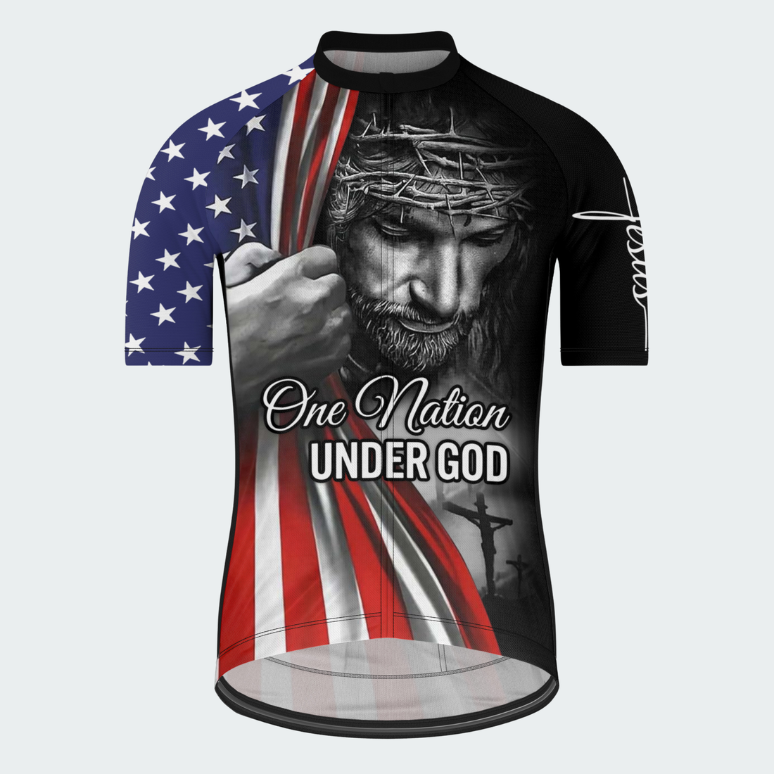 Men’s American Pride One Nation Under God Faith Tribute Regular Fit Cycling Kit
