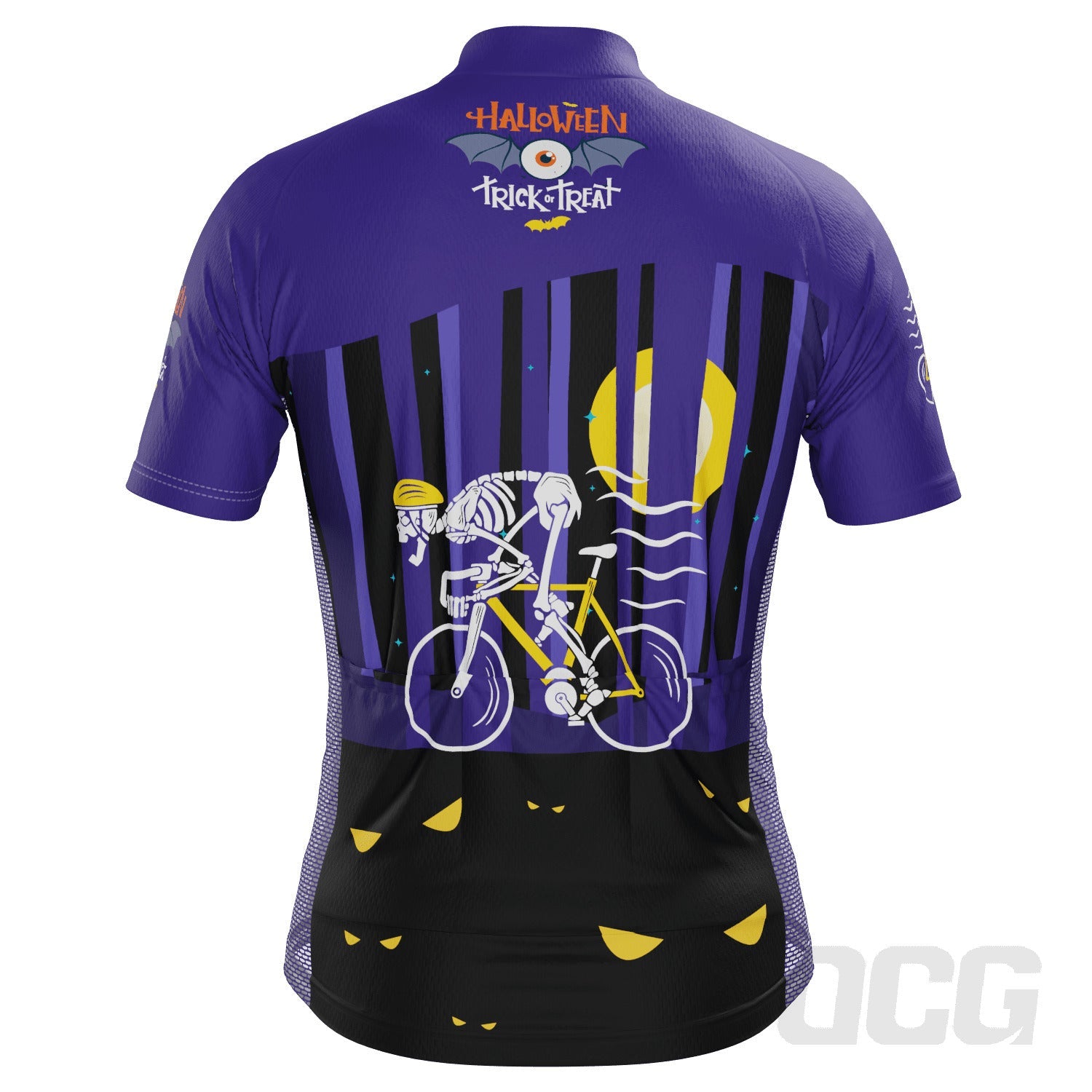 Men's Halloween Skeleton Rider Short Sleeve Cycling Jersey