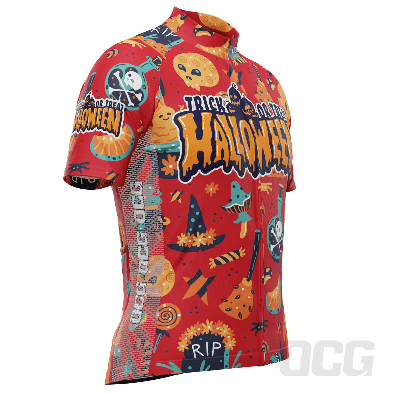 Men's Halloween Trick or Treat Short Sleeve Cycling Jersey