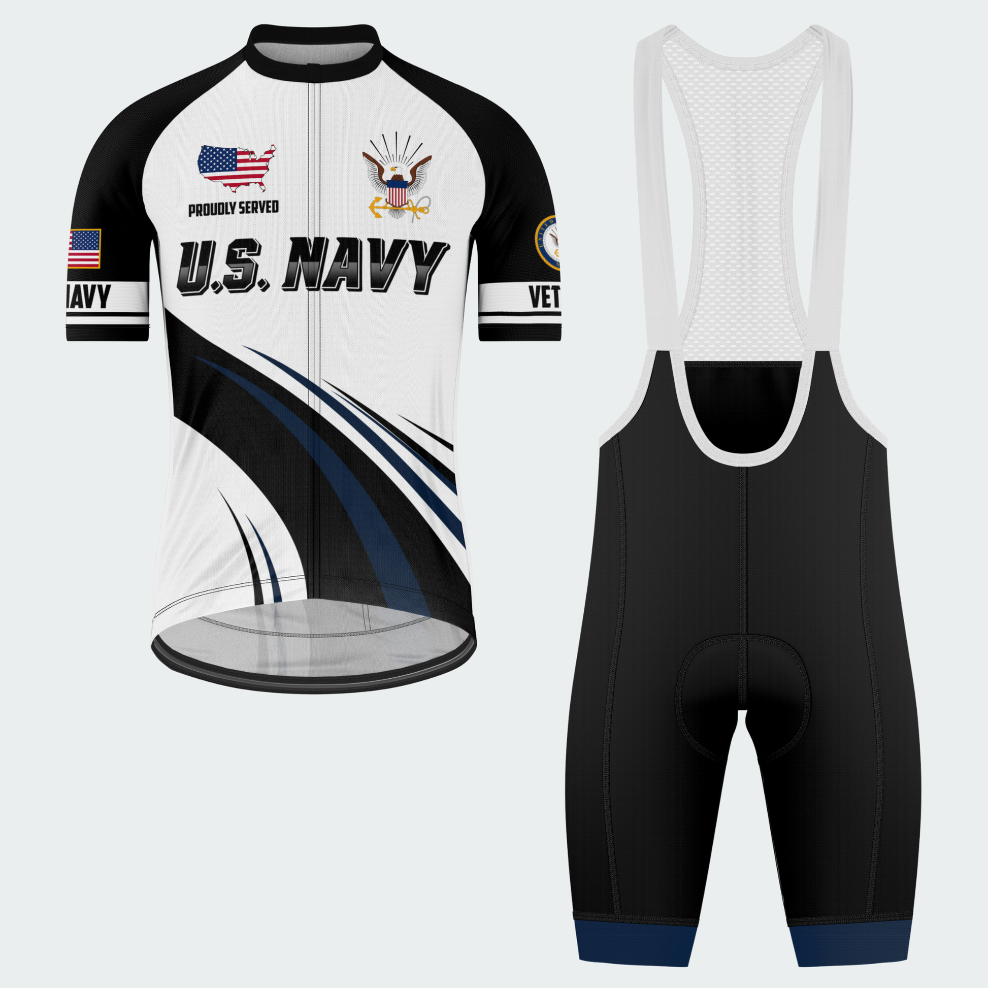 Men’s Personalized U.S. Navy Proudly Served Cycling Jersey & Kit