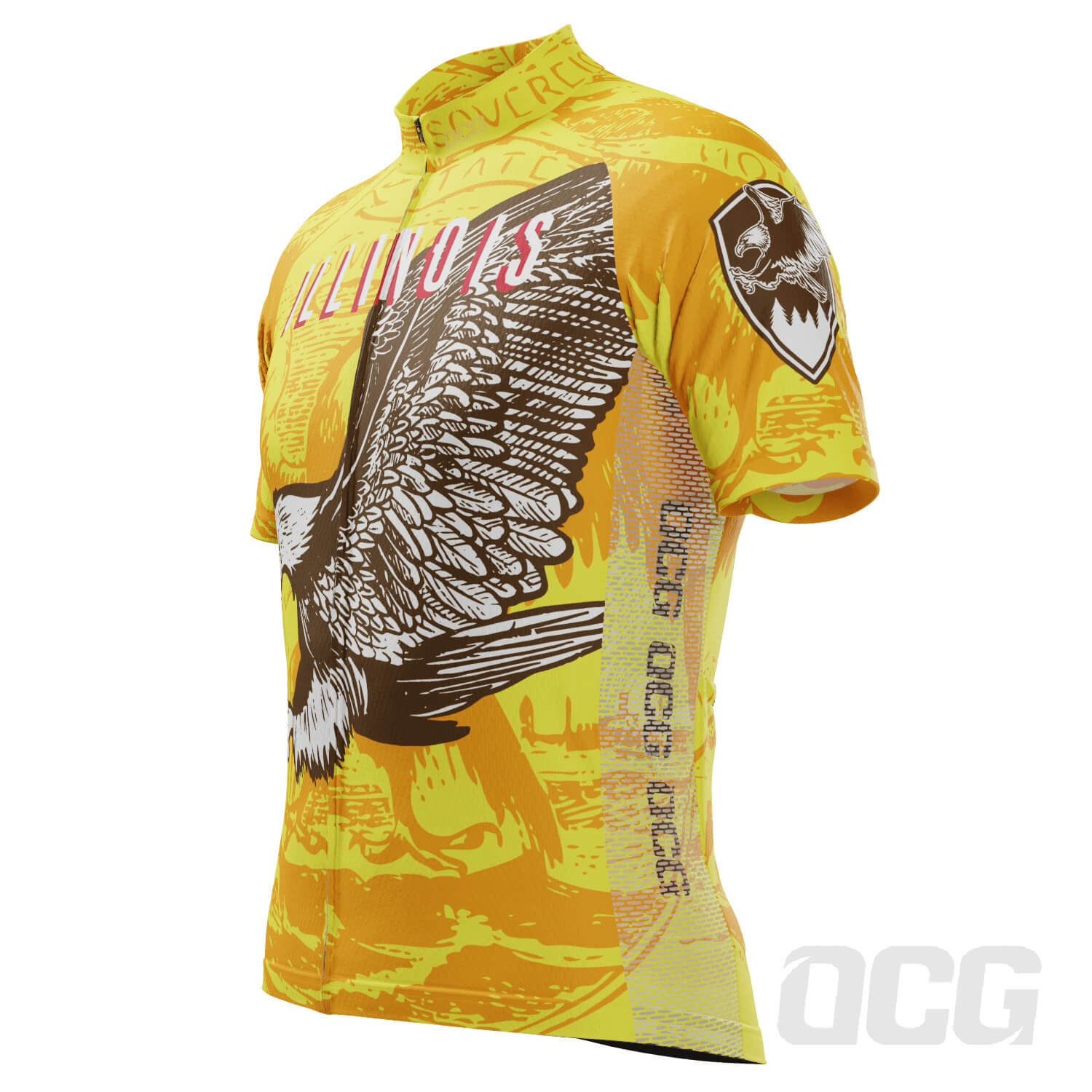 Men's Illinois US State Icon Short Sleeve Cycling Jersey