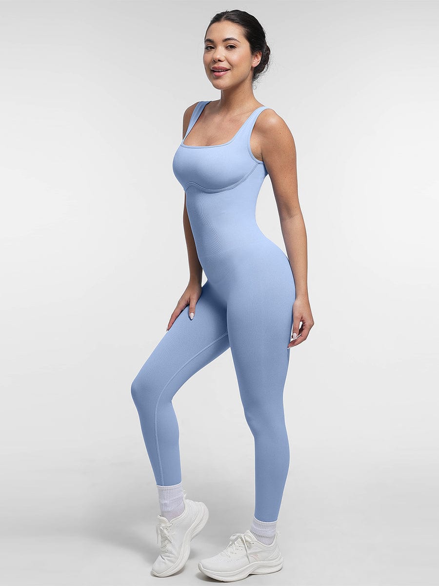 Seamless Square Neck U-Shaped Back Design Shaping Jumpsuit
