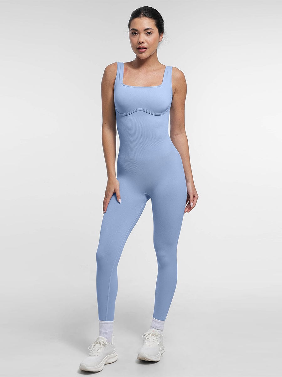 Seamless Square Neck U-Shaped Back Design Shaping Jumpsuit