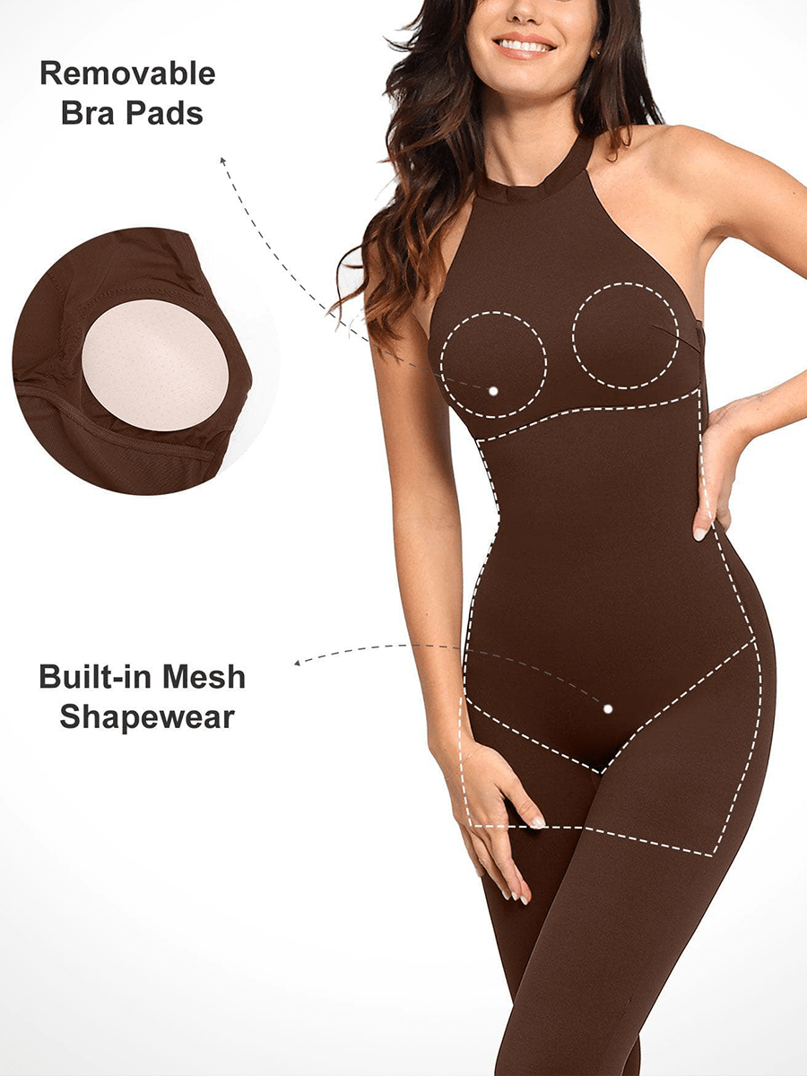 One Piece Halter Thigh Slimming Shapewear Jumpsuits
