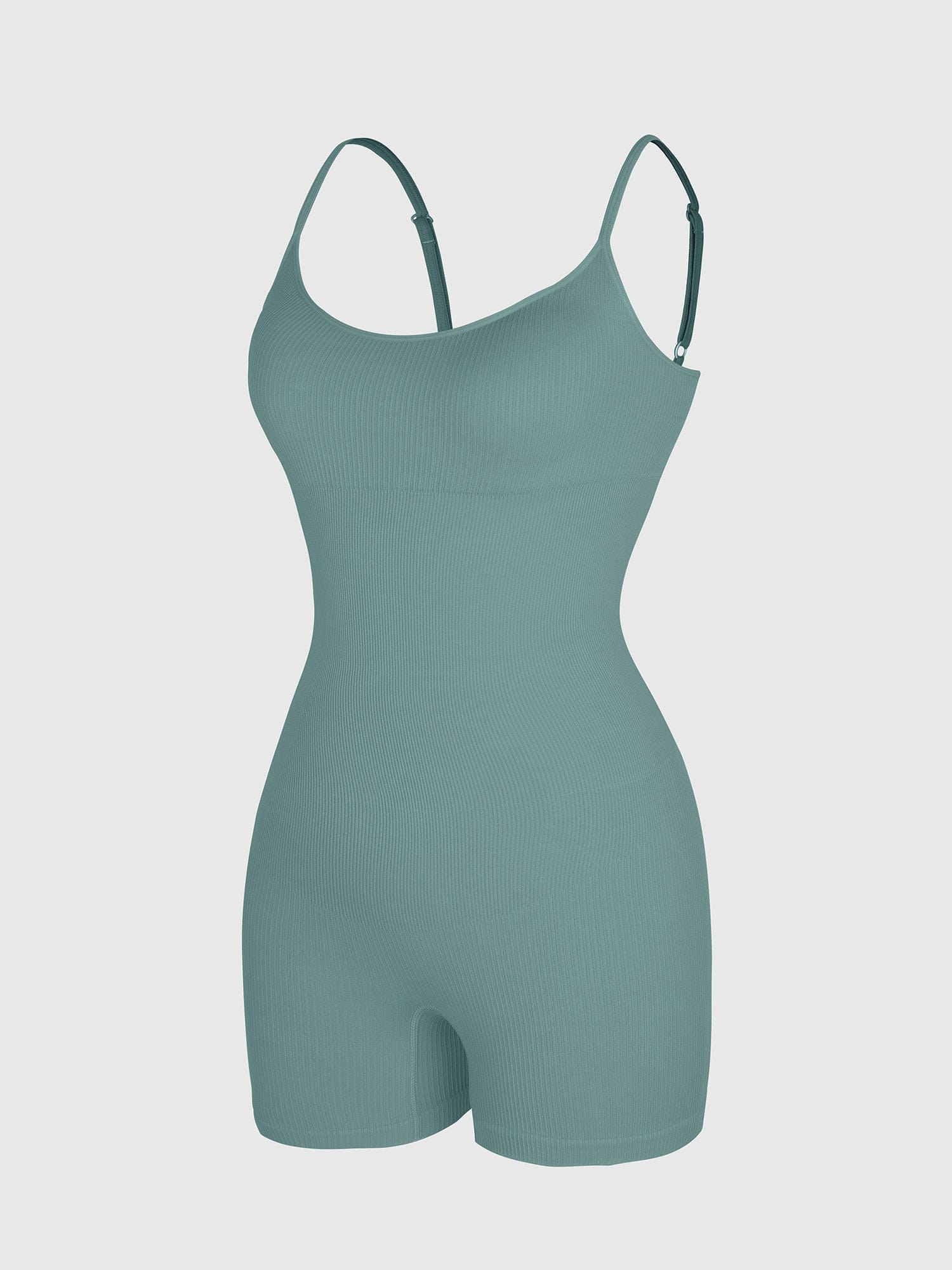 Eco-friendly🌿 Seamless Ribbed Tank Shapewear Romper with Adjustable Straps