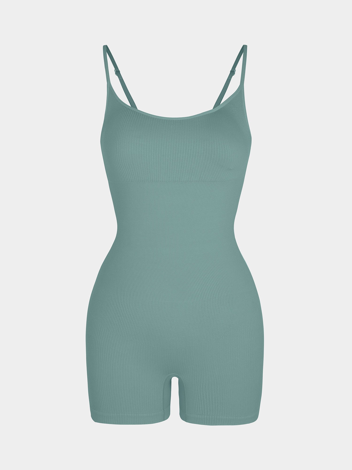 Eco-friendly🌿 Seamless Ribbed Tank Shapewear Romper with Adjustable Straps