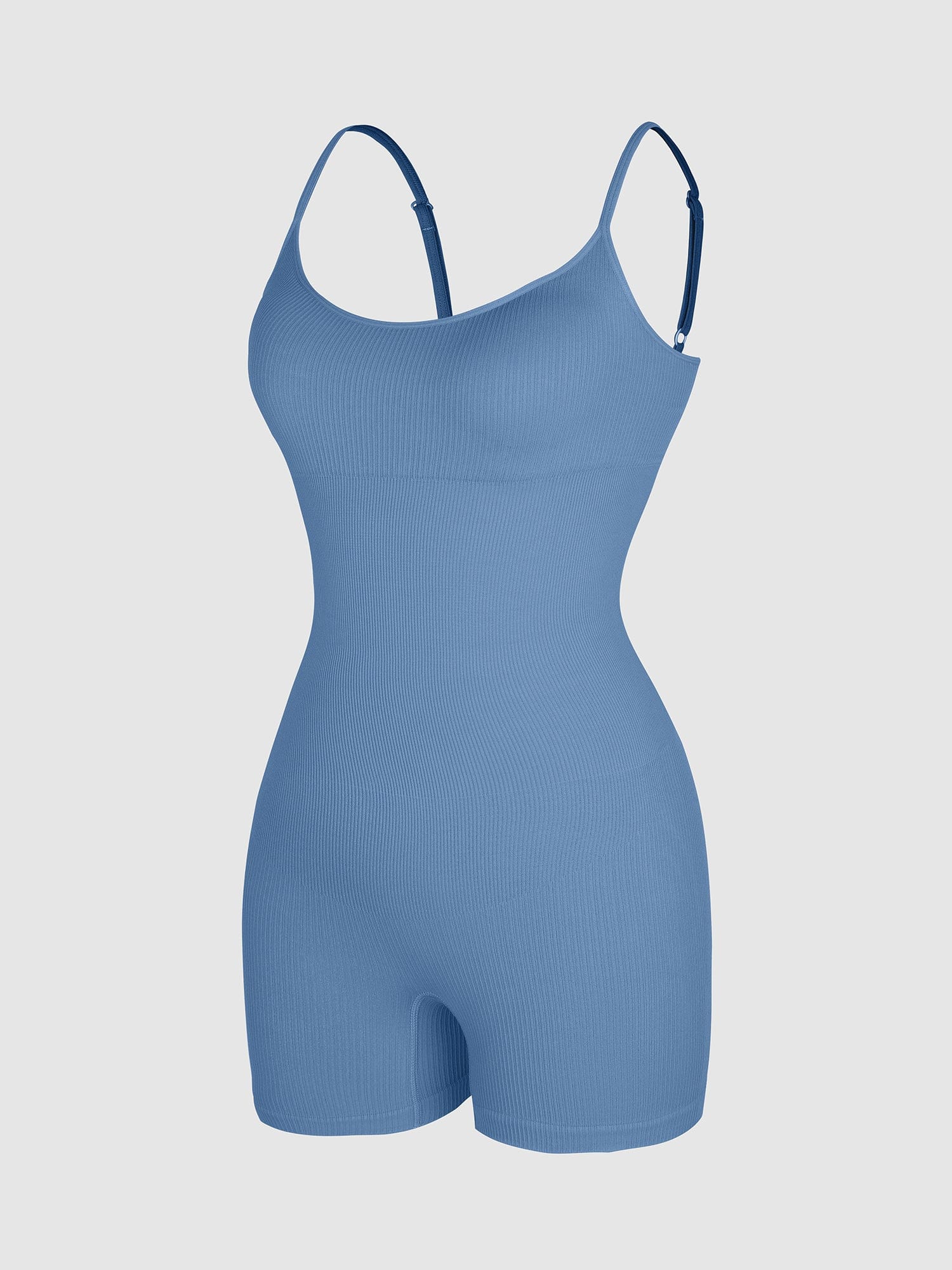 Eco-friendly🌿 Seamless Ribbed Tank Shapewear Romper with Adjustable Straps