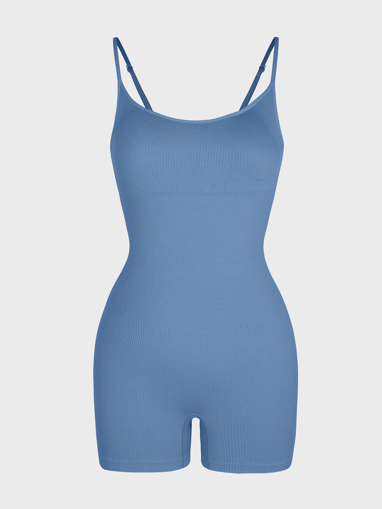 Eco-friendly🌿 Seamless Ribbed Tank Shapewear Romper with Adjustable Straps
