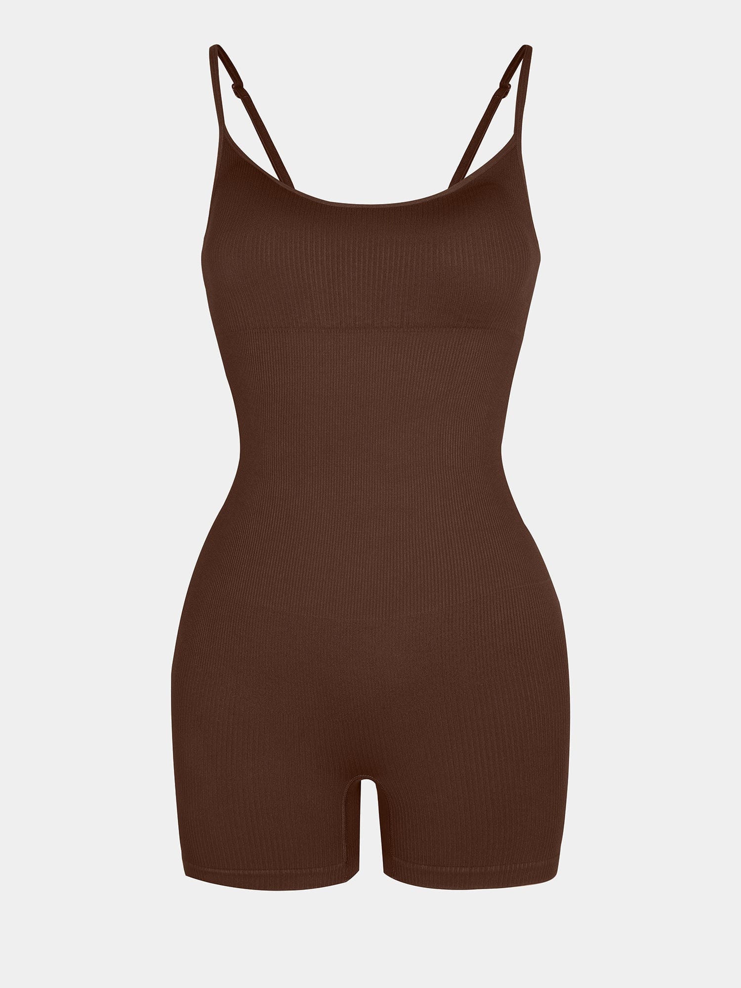 Eco-friendly🌿 Seamless Ribbed Tank Shapewear Romper with Adjustable Straps