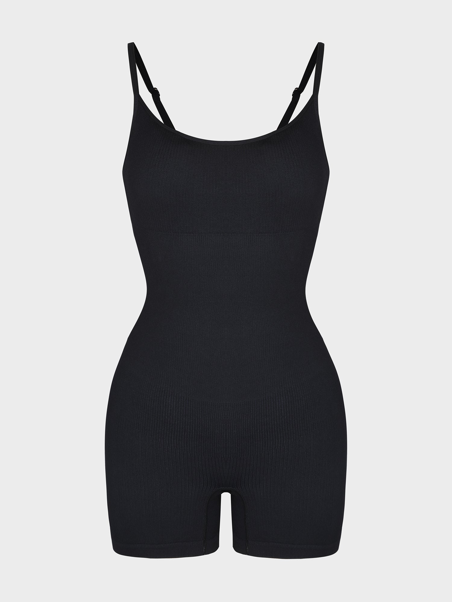 Eco-friendly🌿 Seamless Ribbed Tank Shapewear Romper with Adjustable Straps