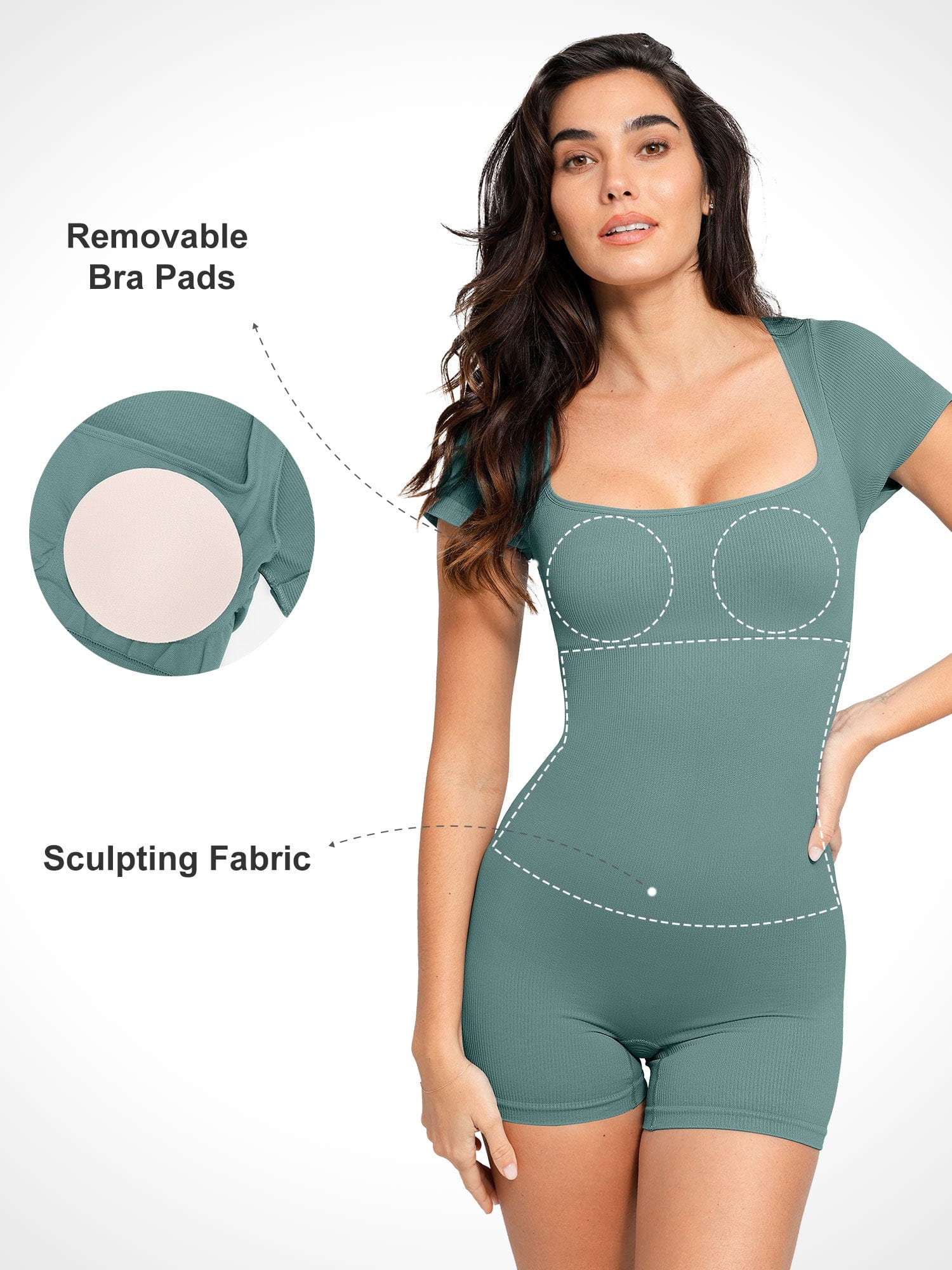 Eco-friendly🌿 Seamless Romper Ribbed Sport Shapewear