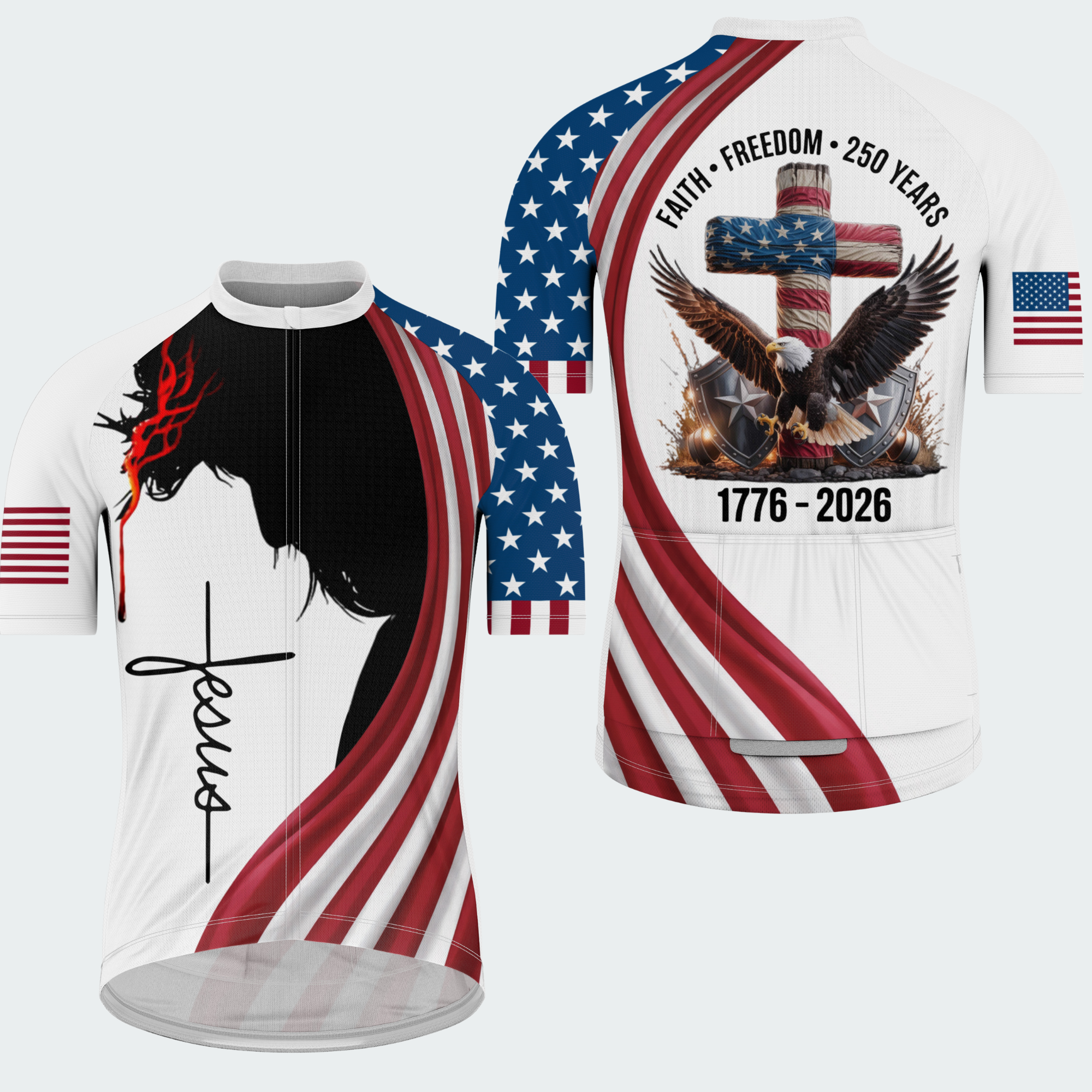 Men’s American Pride Faith & Freedom 250 Years of Freedom Cycling Jersey
