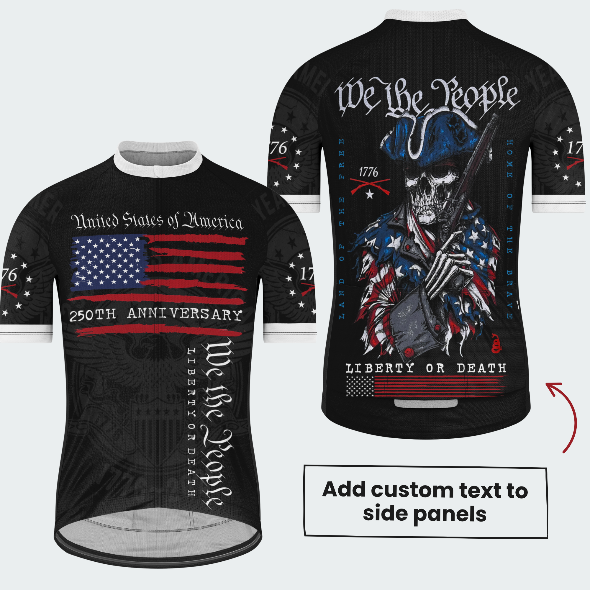 Men’s American Pride We The People Liberty or Death Patriotic Regular Fit Cycling Jersey