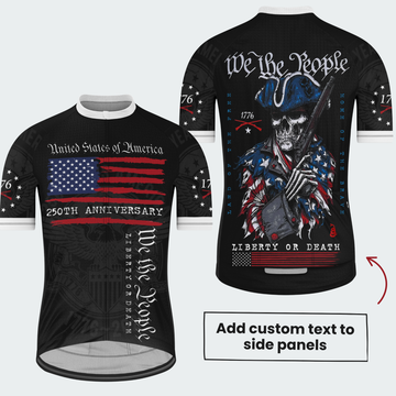 Men’s American Pride We The People Liberty or Death Patriotic Regular Fit Cycling Jersey