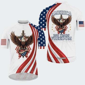 Men’s American Pride 250th Anniversary Faith & Freedom Eagle Regular Fit Cycling Jersey