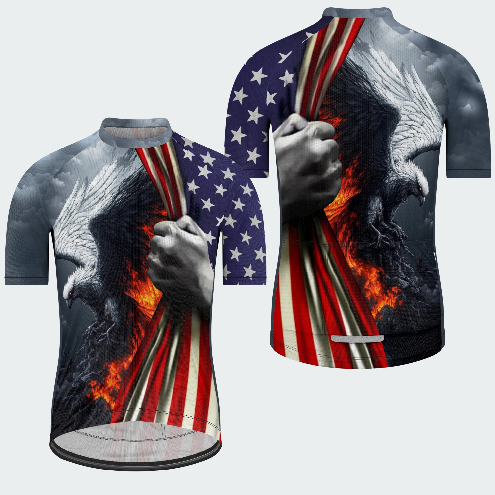 Men’s American Pride Rising Eagle American Strength Regular Fit Cycling Jersey