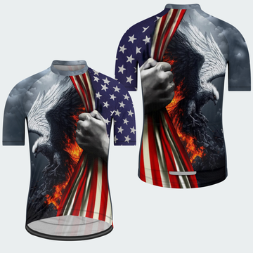 Men’s American Pride Rising Eagle American Strength Regular Fit Cycling Jersey