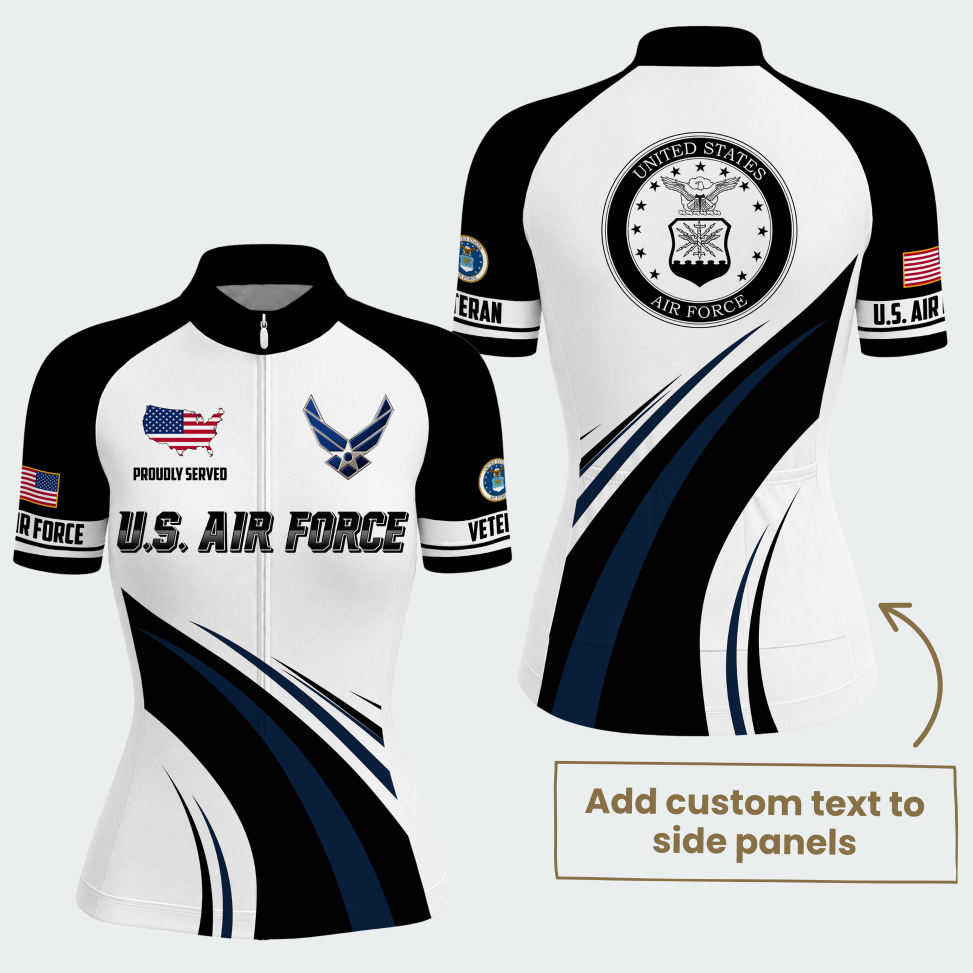 Women’s Personalized U.S. Air Force Proudly Served Cycling Jersey & Kit