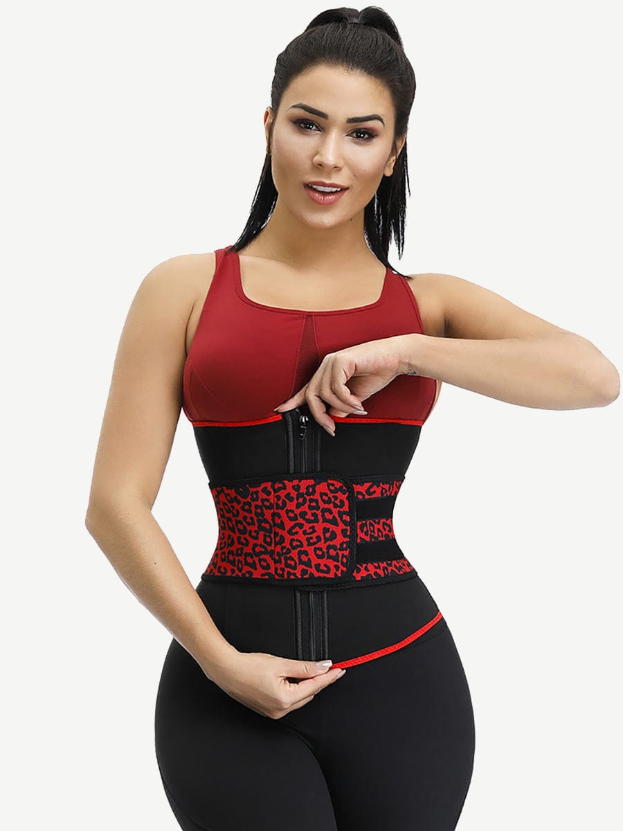 Slimming Essentials Leopard Print Design 7 Steel Bone Neoprene Waist Cincher Fitting Waist Trainer