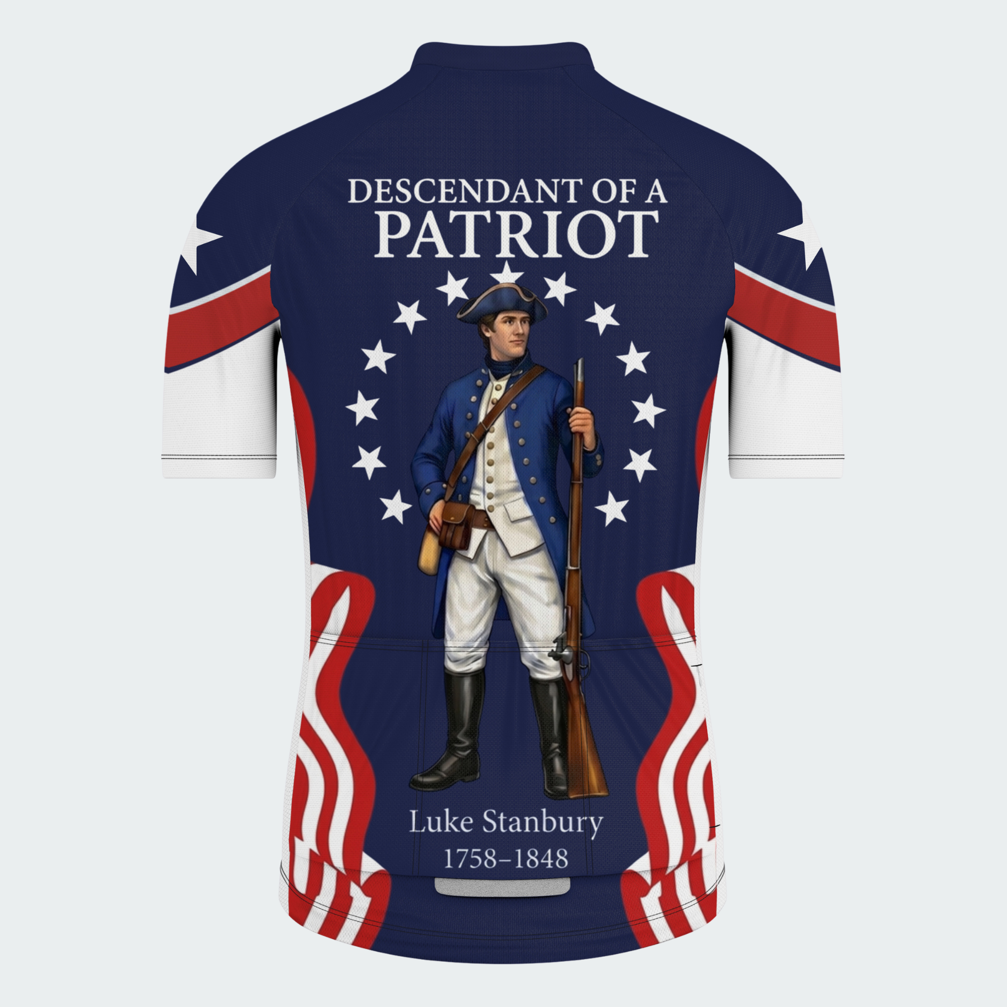Men’s American Pride Descendant of a Patriot Custom Cycling Jersey