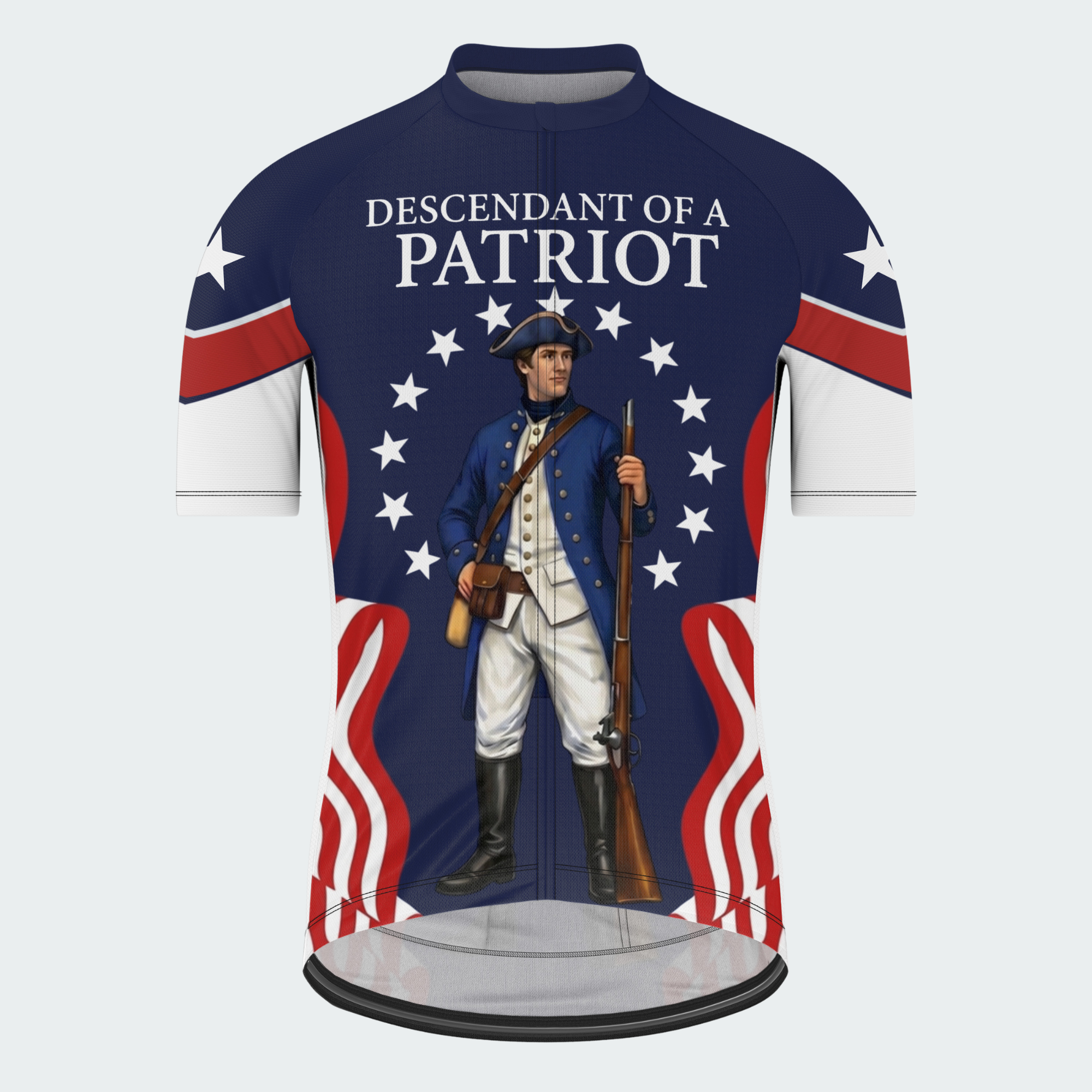 Men’s American Pride Descendant of a Patriot Custom Cycling Jersey