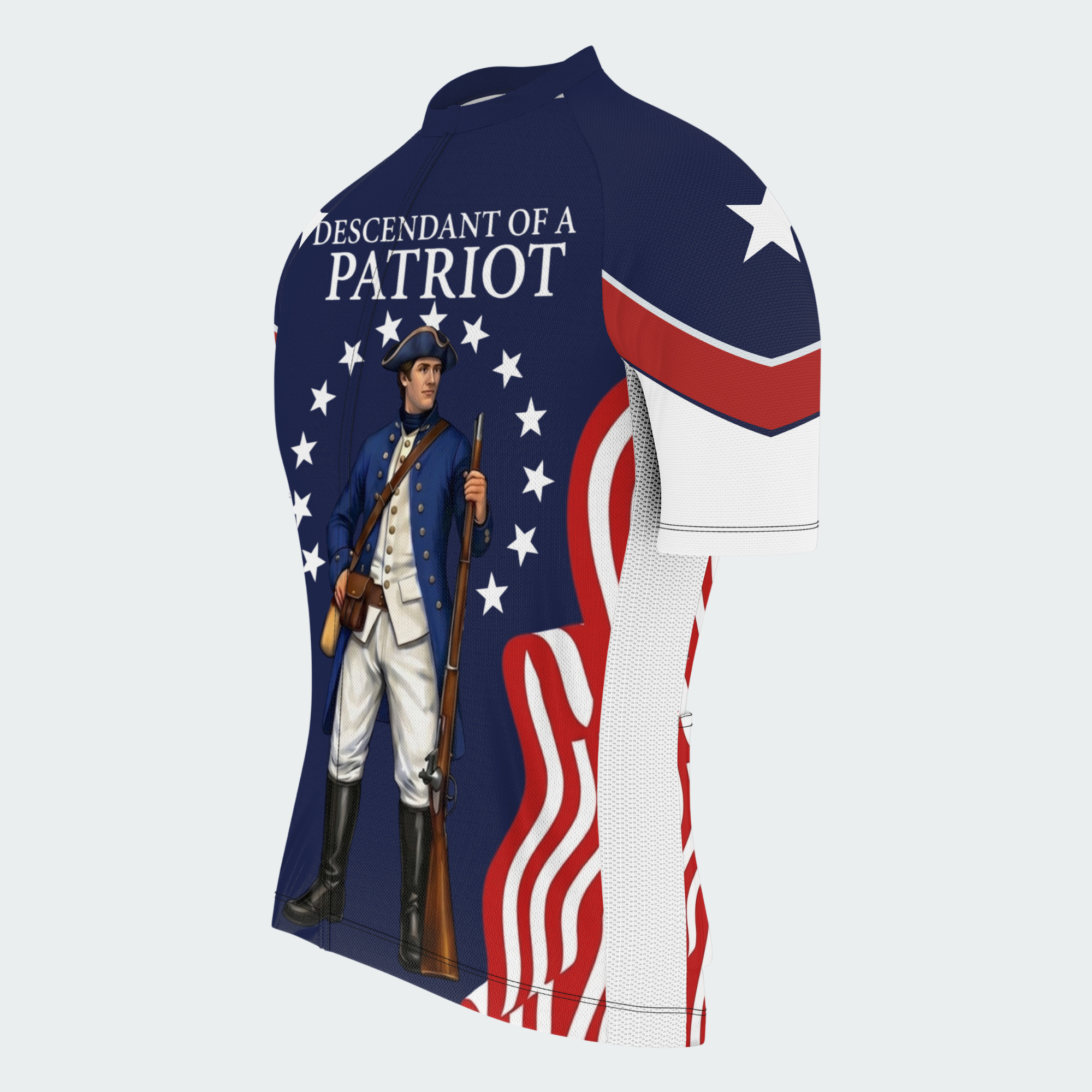 Men’s American Pride Descendant of a Patriot Custom Cycling Jersey