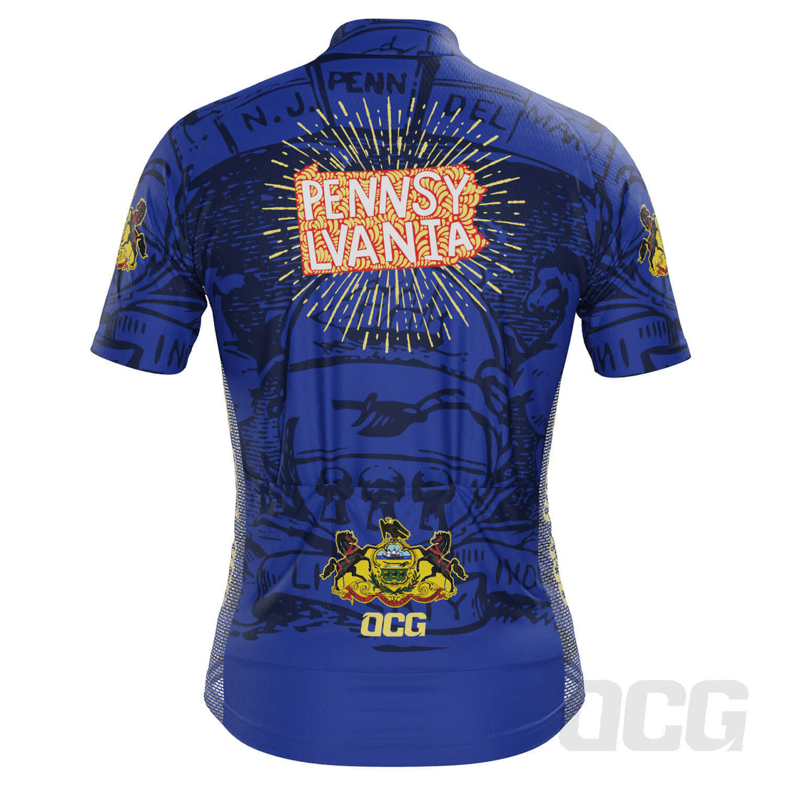 Men's Pennsylvania US State Icon Short Sleeve Cycling Jersey