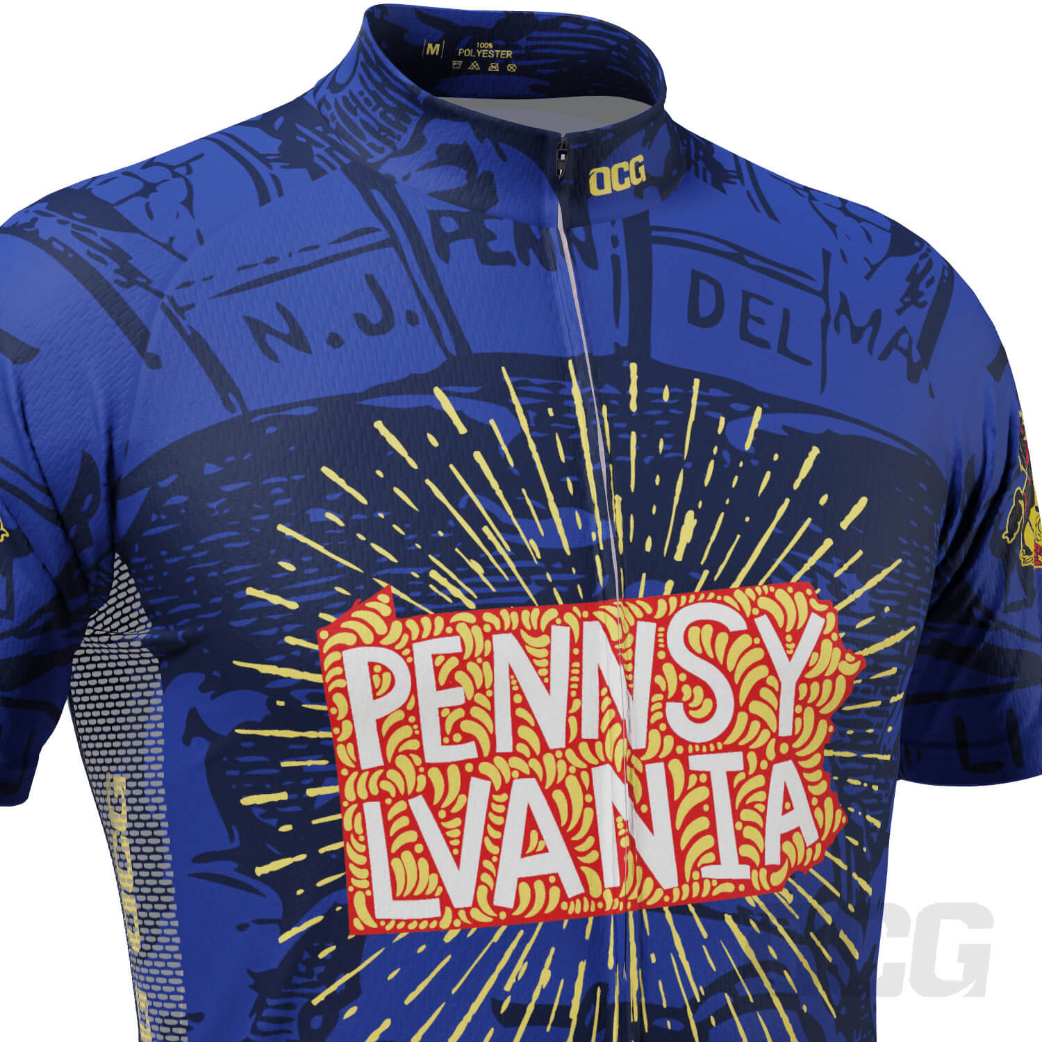 Men's Pennsylvania US State Icon Short Sleeve Cycling Jersey