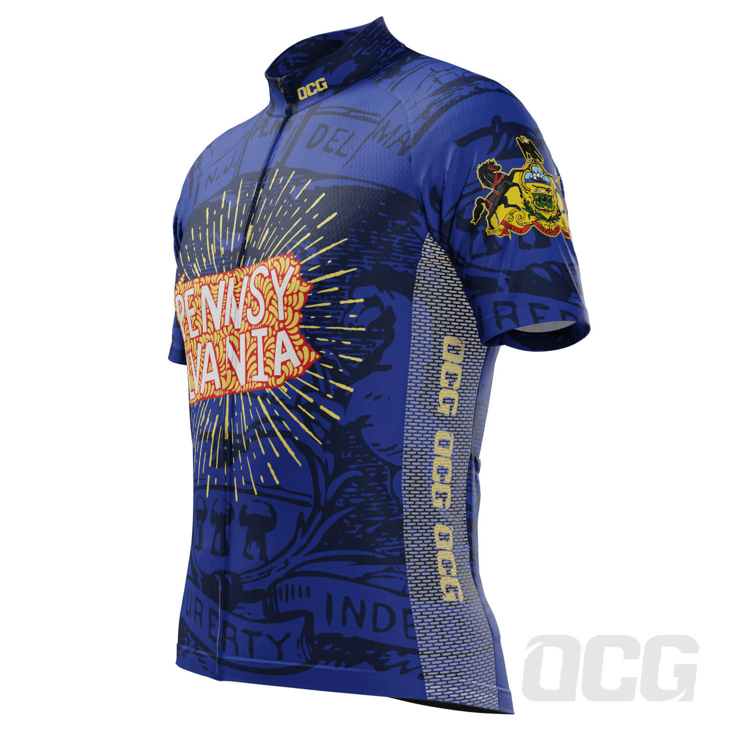 Men's Pennsylvania US State Icon Short Sleeve Cycling Jersey