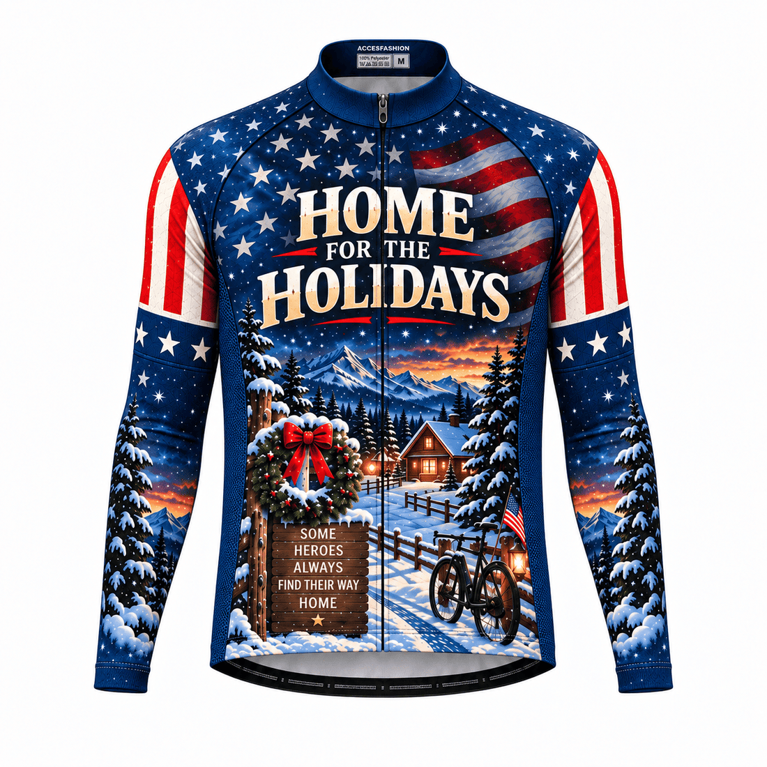 Personalized Army Veteran Home for the Holidays Cycling Jersey & Kit Custom Name Mockup