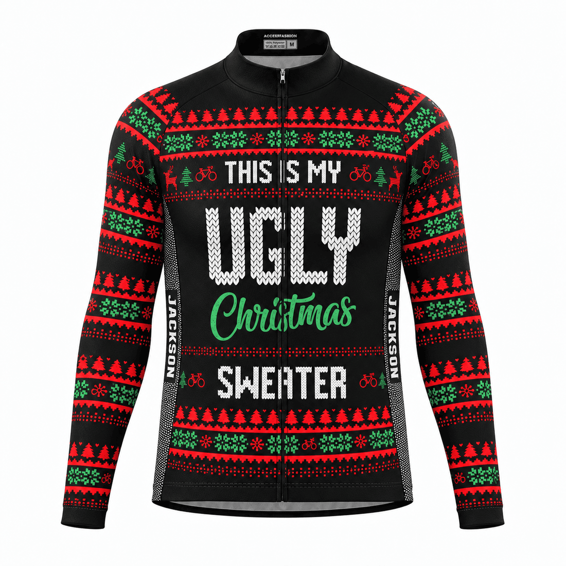 Personalized This Is My Ugly Christmas Sweater Cycling Jersey & Kit Custom Name Mockup