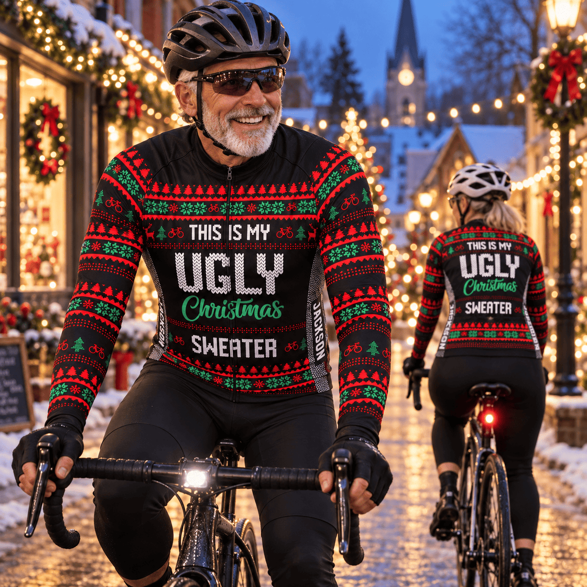 Personalized This Is My Ugly Christmas Sweater Cycling Jersey & Kit Rider Lifestyle