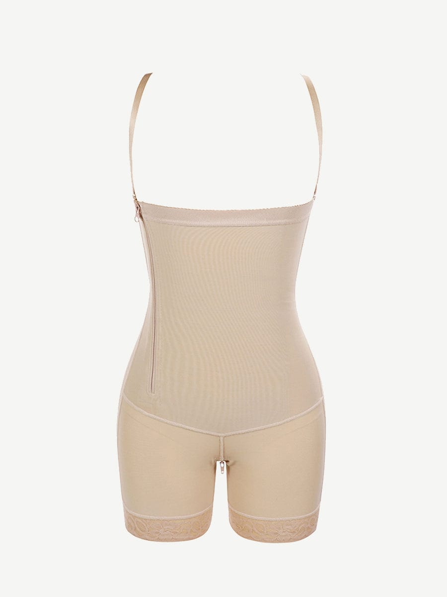 Pretty Detachable Straps Side Zip Postoperative Body Shaper