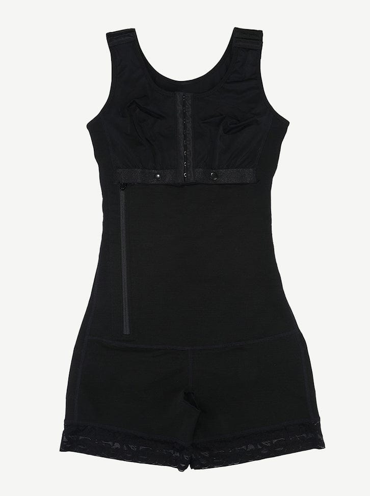 Full Body Shaper Glue Zipper Open Crotch Lace Firm Foundations