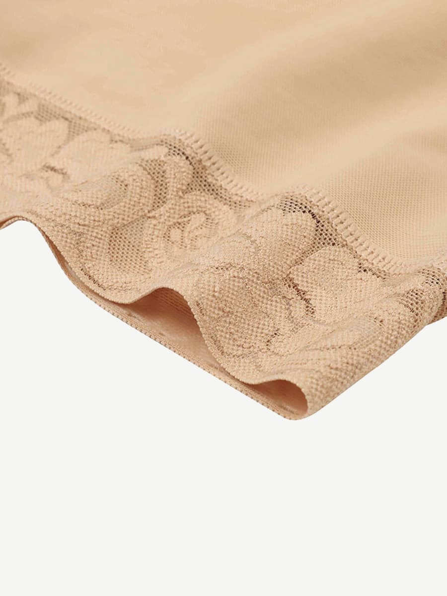 Lace Trim Hourglass Post-surgical Body Shaper With Sleeves Good Elastic