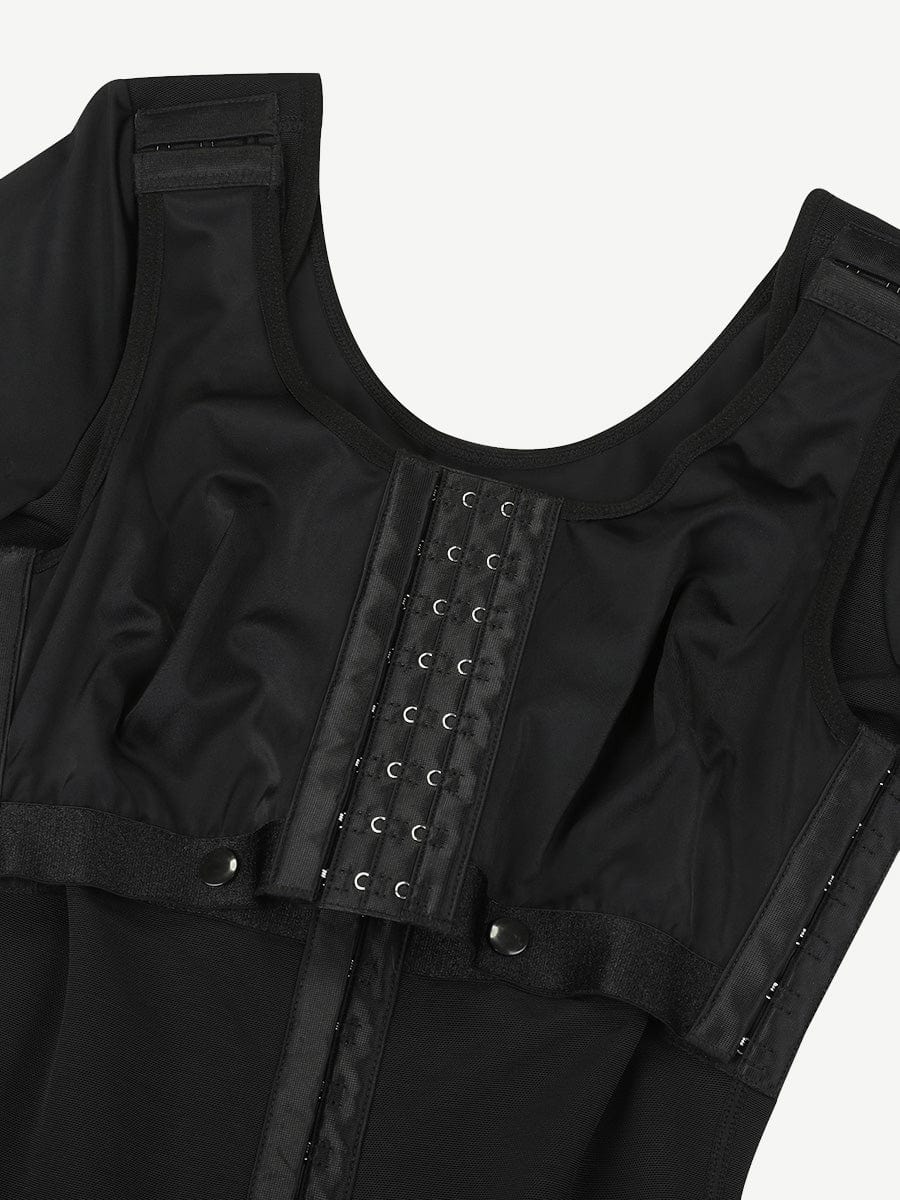 Lace Trim Hourglass Post-surgical Body Shaper With Sleeves Good Elastic