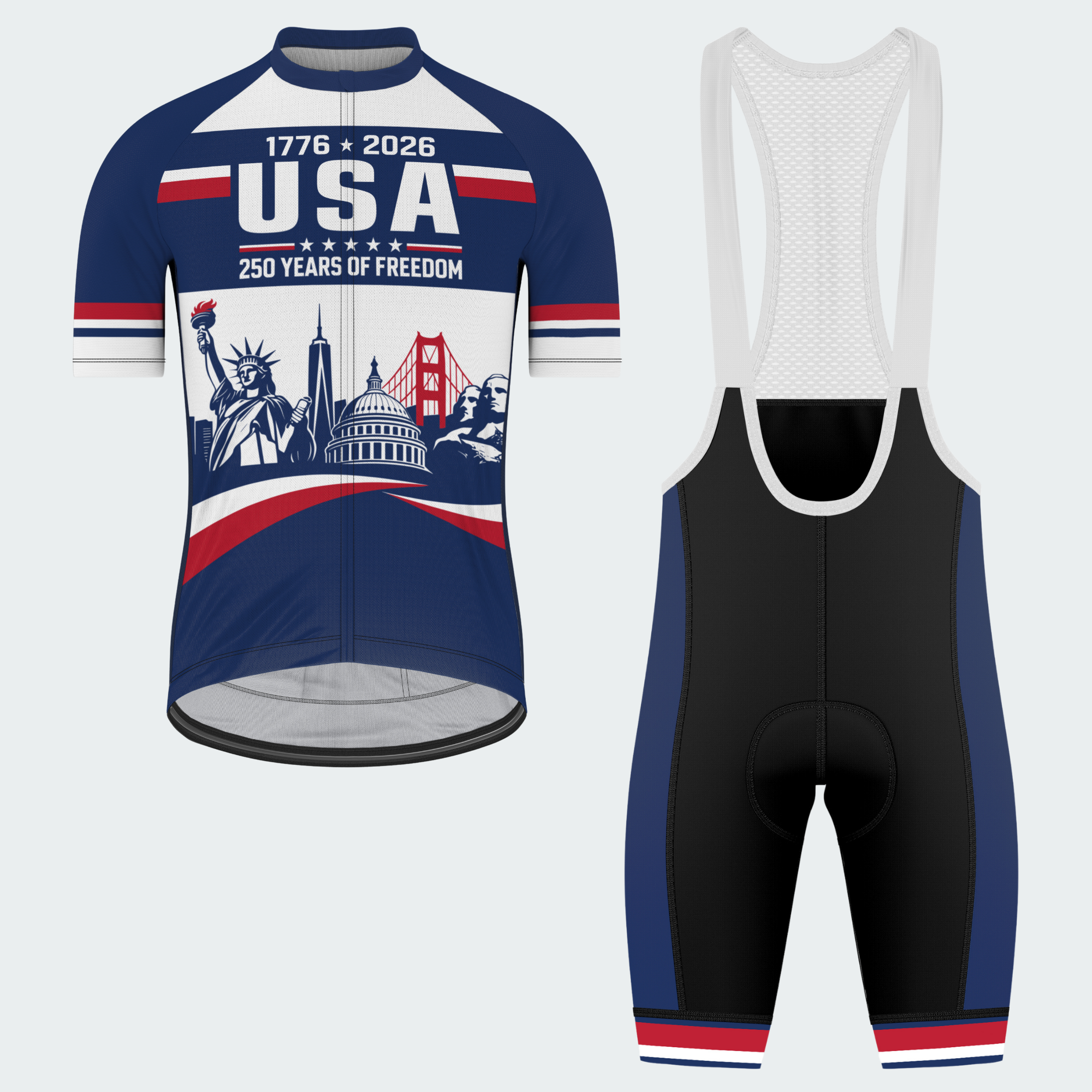 Men’s American Pride USA American Landmark Legacy 250 Regular Fit Cycling Kit
