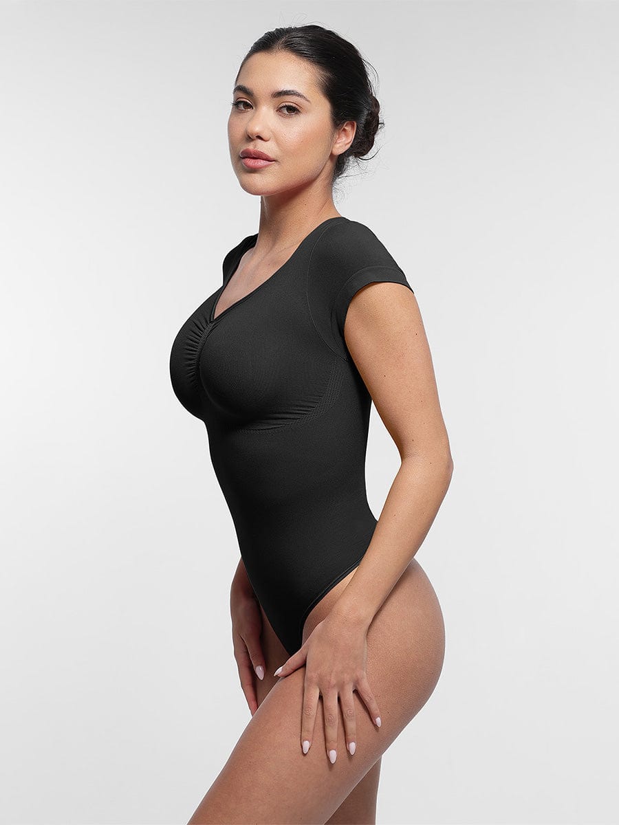 Seamless Bust Support Waist & Abdomen Shaping Thong Bodysuit