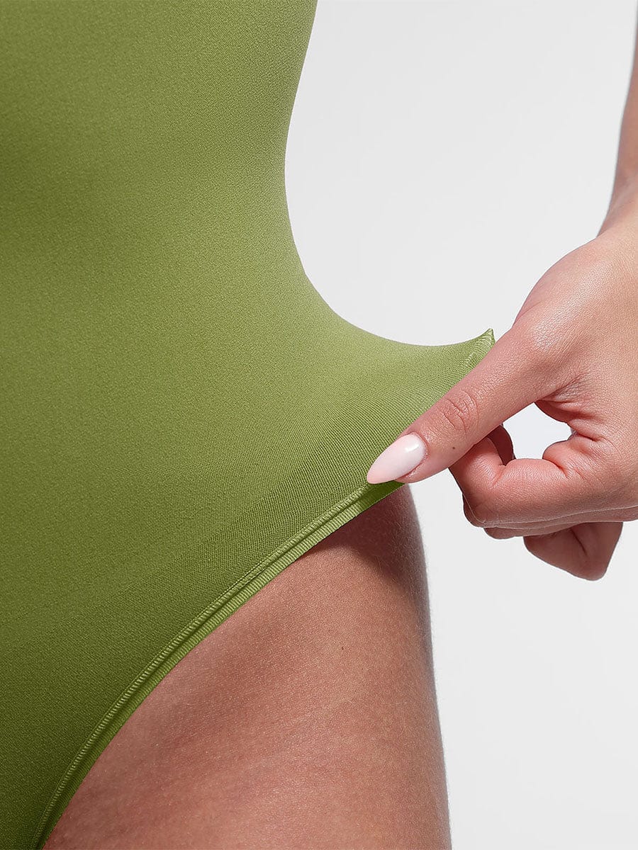 Seamless Bust Support Waist & Abdomen Shaping Thong Bodysuit
