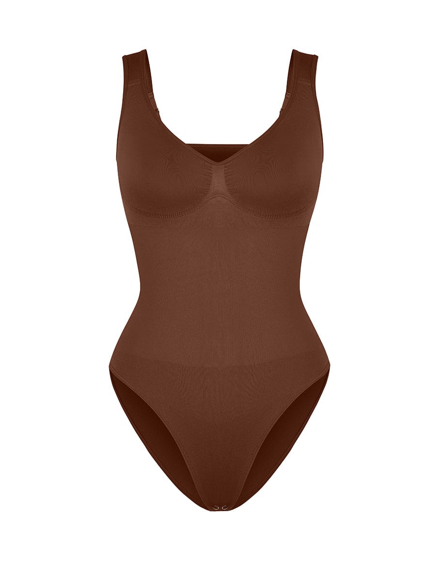Seamless Diamond Neck Bust Support Waist Control Panty Bodysuit