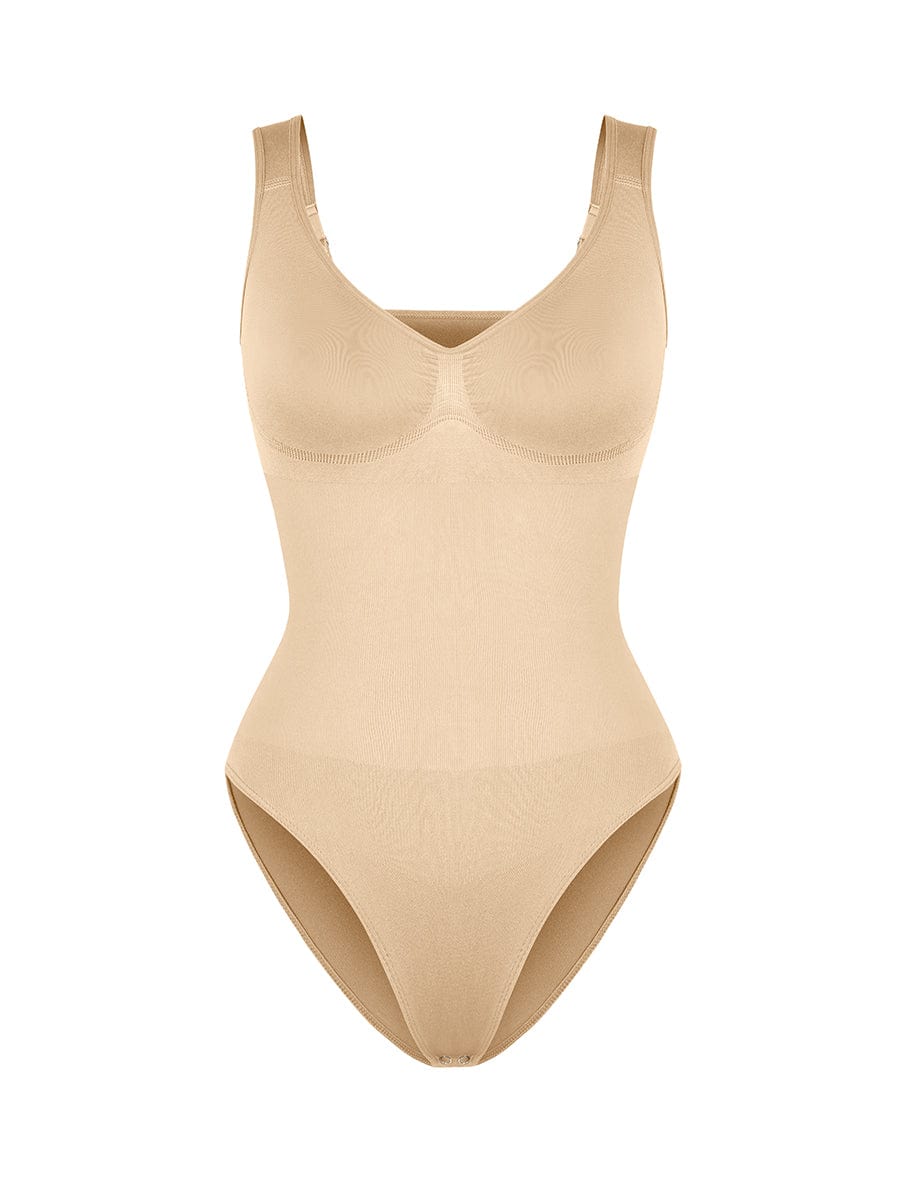 Seamless Diamond Neck Bust Support Waist Control Panty Bodysuit